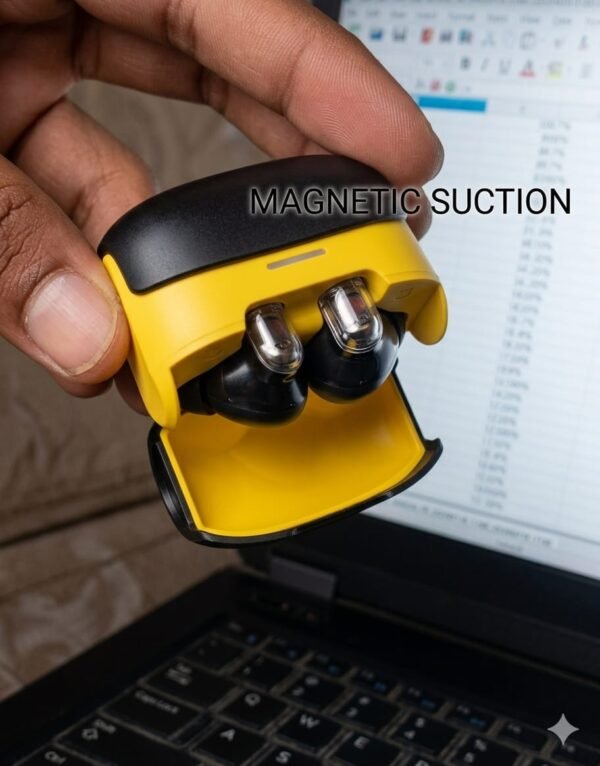A student wearing U39 earbuds while studying in a busy cafe, highlighting the 50dB Hybrid ANC feat